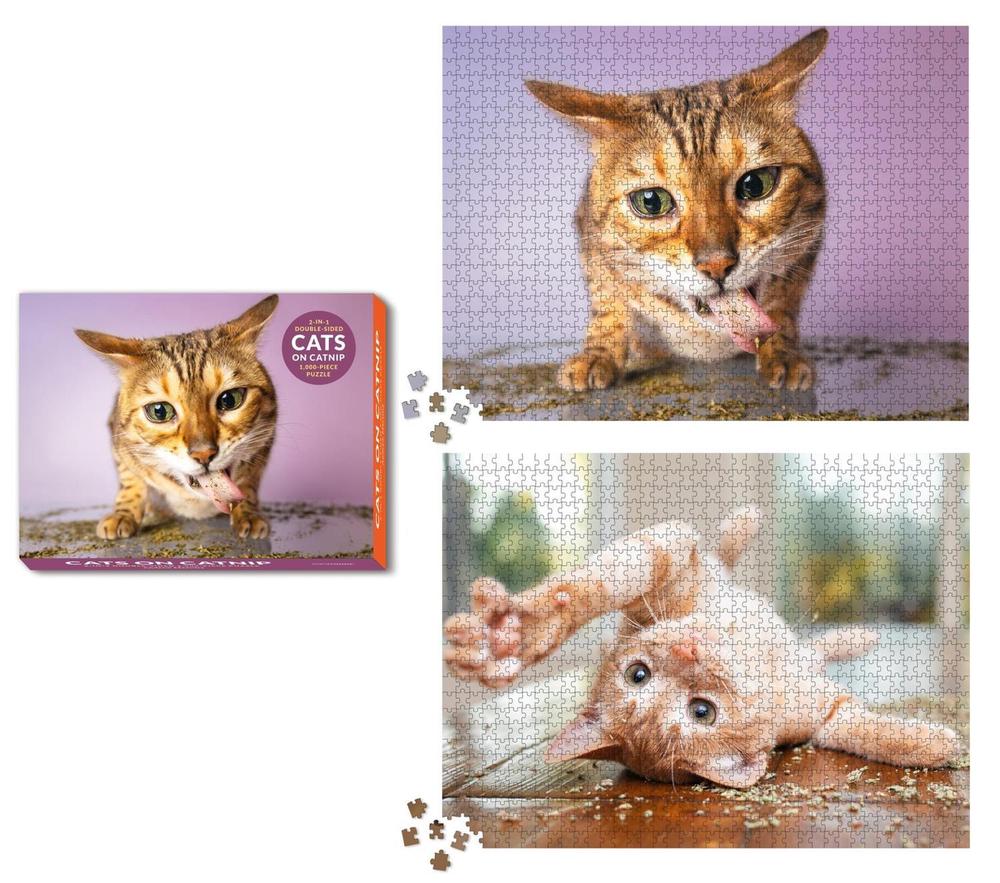 Cats on Catnip 2-in-1 Double-Sided 1,000-Piece Puzzle by Andrew Marttila - ISBN: 9780762483907