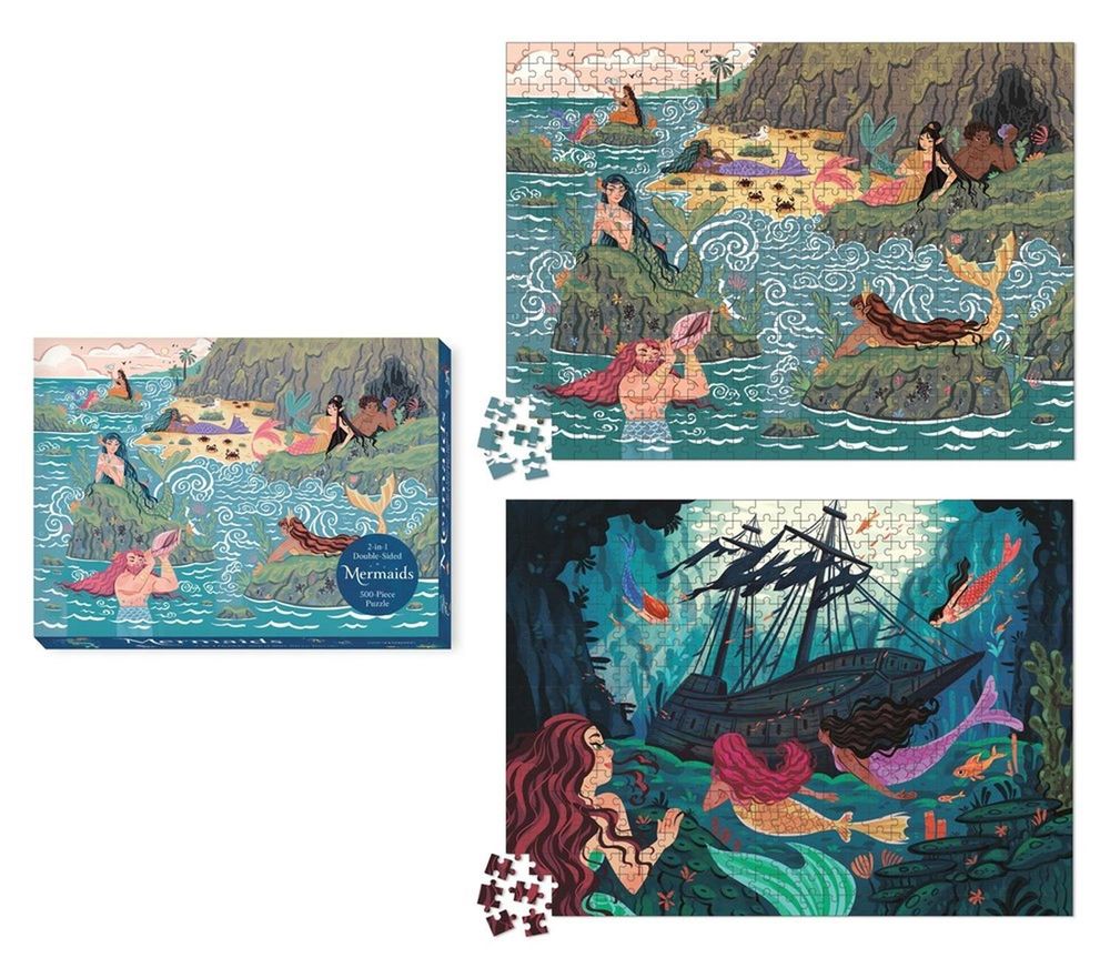 Mermaids 2-in-1 Double-Sided 500-Piece Puzzle by Running Press - ISBN: 9780762488131