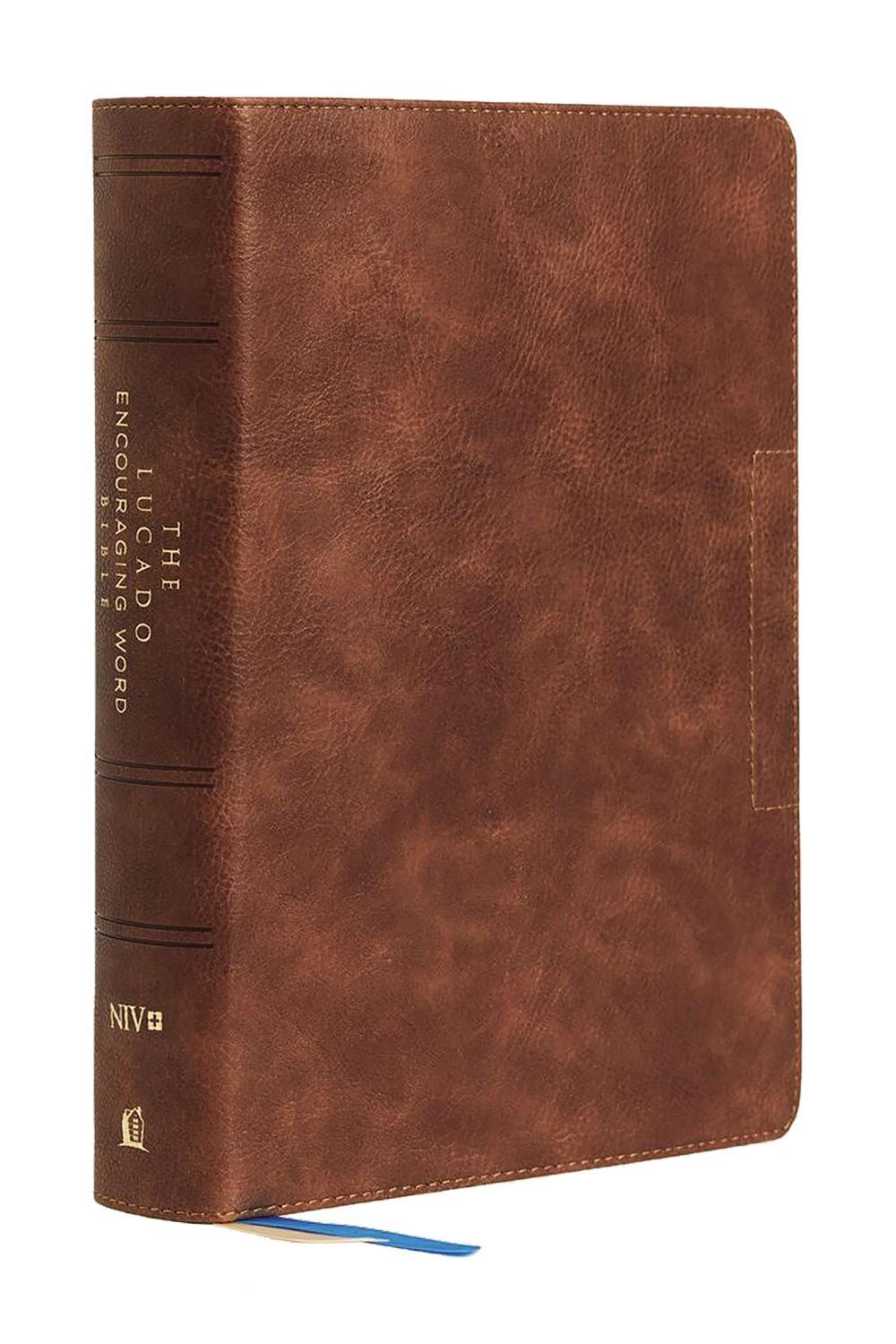 NIV, Lucado Encouraging Word Bible, Leathersoft, Brown, Comfort Print, 9780785203605