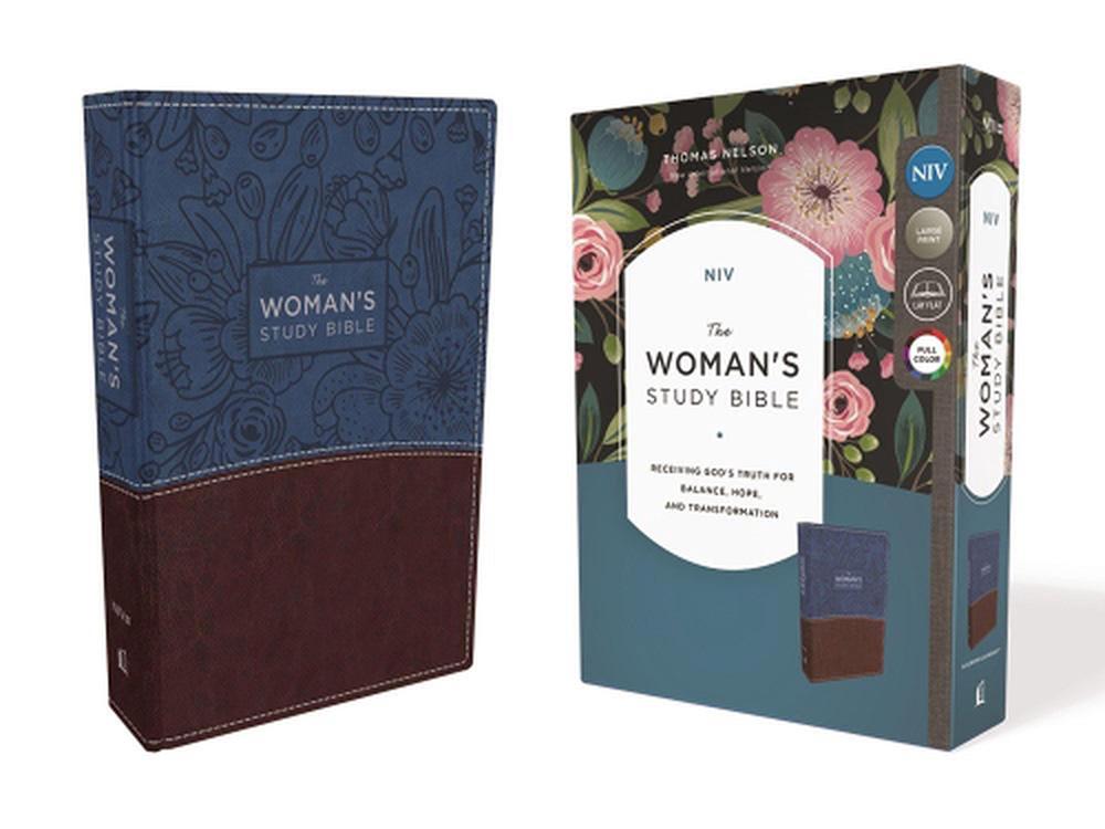 NIV, The Woman's Study Bible, Leathersoft, Blue/Brown, Full-Color, Red Letter, 9780785215110