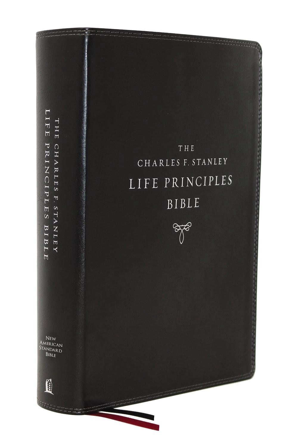NASB, Charles F. Stanley Life Principles Bible, 2nd Edition, Leathersoft, Black, Comfort Print, 9780785225676