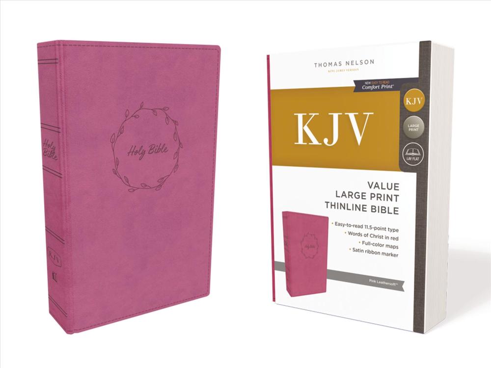 KJV Holy Bible: Value Large Print Thinline, Pink Leathersoft, Red Letter, Comfort Print: King James Version, 9780785225904