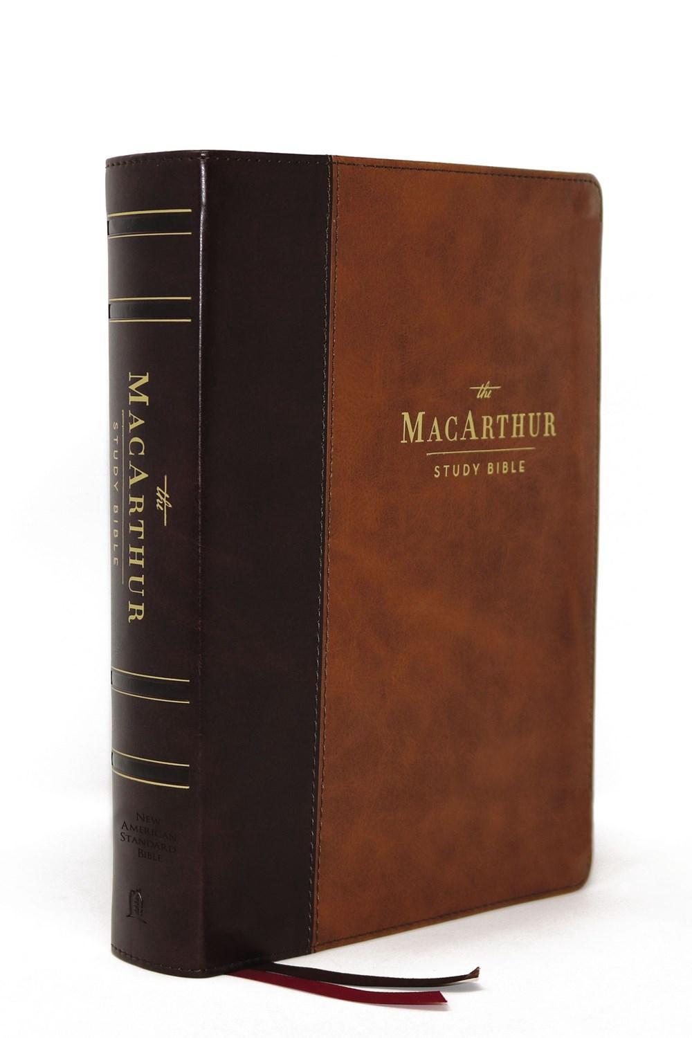 NASB, MacArthur Study Bible, 2nd Edition, Leathersoft, Brown, Thumb Indexed, Comfort Print, 9780785230328
