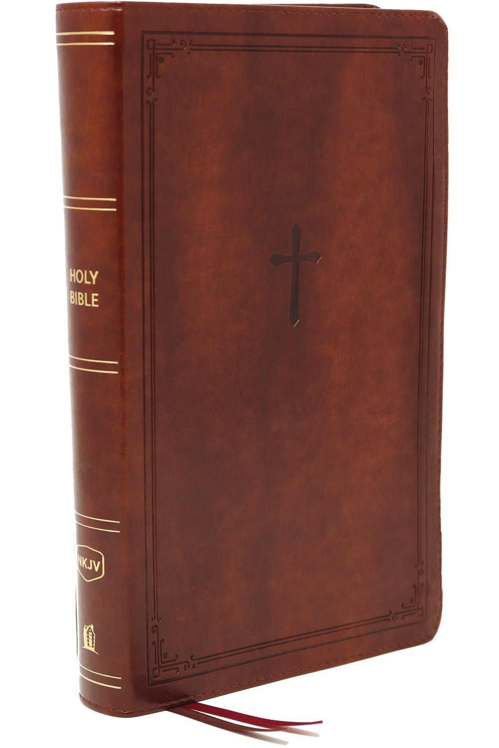 NKJV, End-of-Verse Reference Bible, Personal Size Large Print, Leathersoft, Brown, Red Letter, Comfort Print, 9780785233596