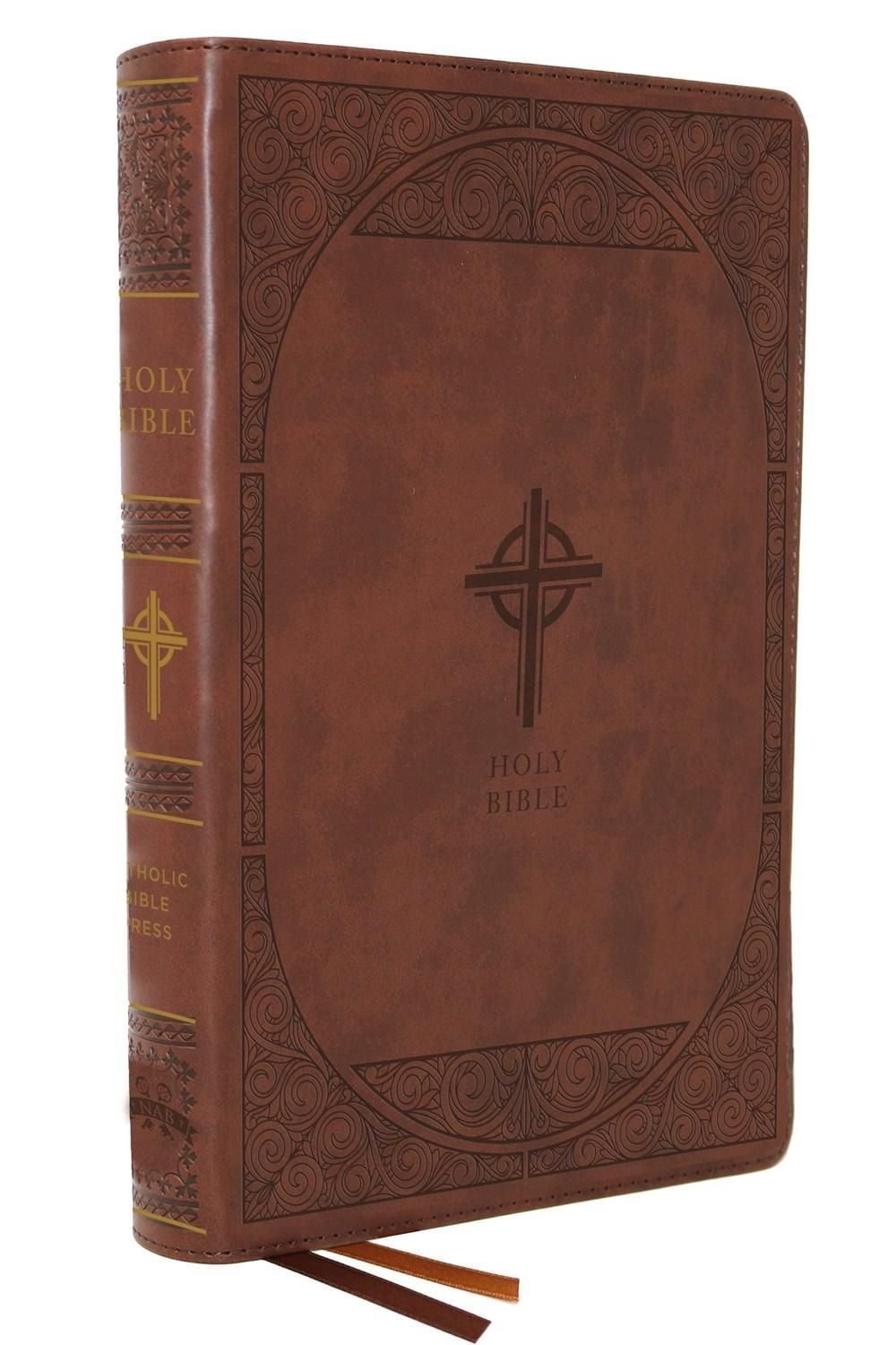 NABRE, New American Bible, Revised Edition, Catholic Bible, Large Print Edition, Leathersoft, Brown, Comfort Print by Catholic Bible Press - ISBN: 9780785233923