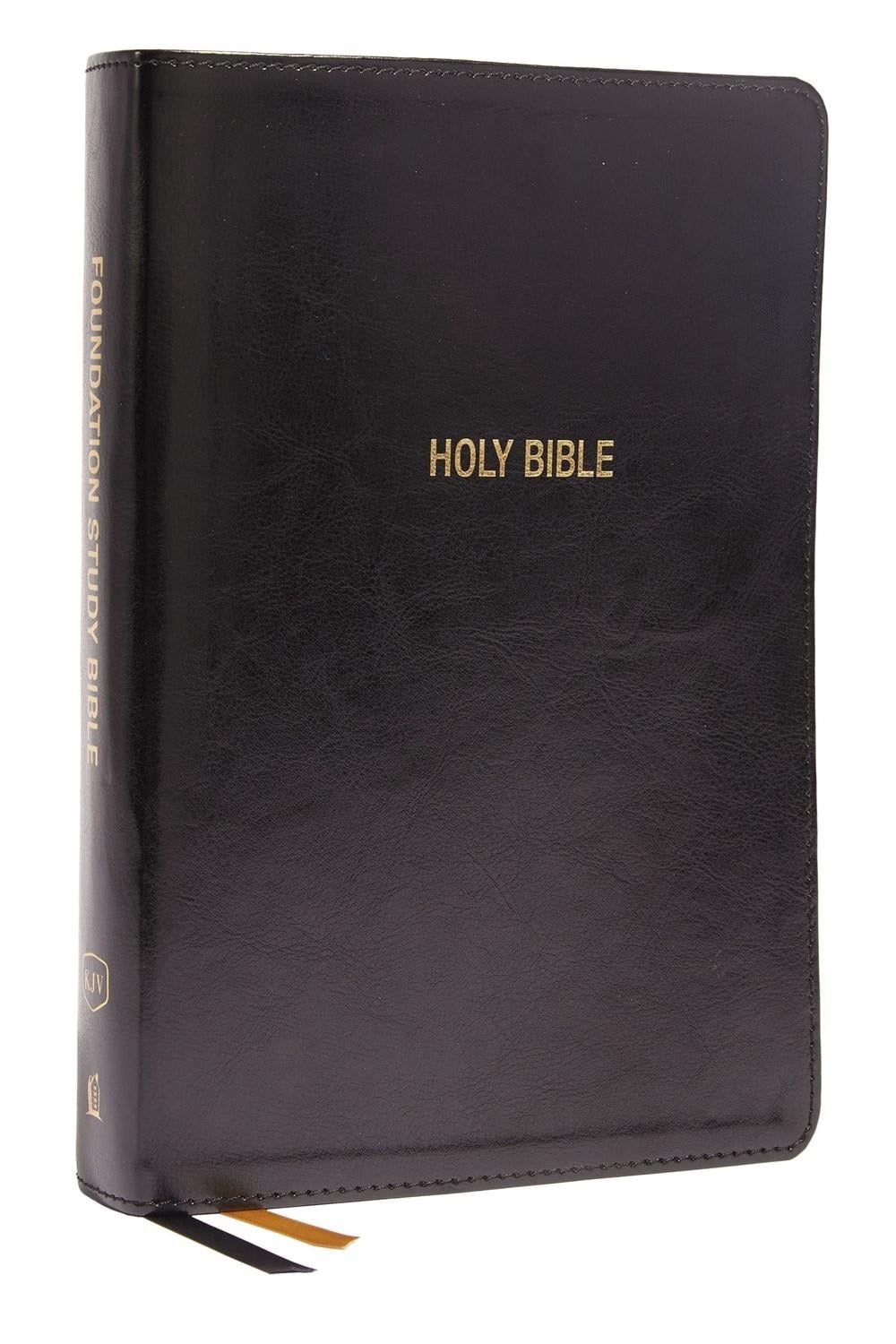 KJV, Foundation Study Bible, Large Print, Leathersoft, Black, Red Letter, Thumb Indexed, Comfort Print by Thomas Nelson - ISBN: 9780785260363