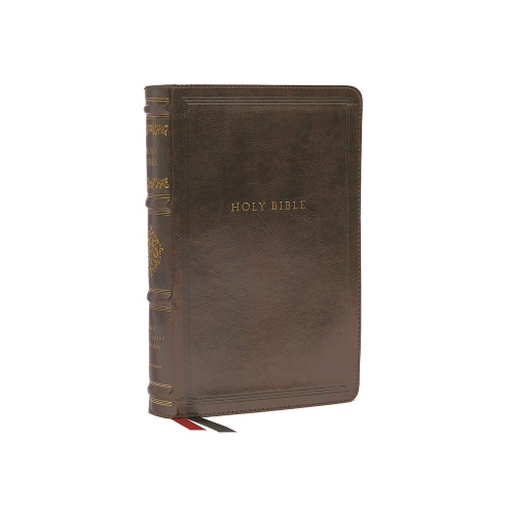 NKJV, Personal Size Reference Bible, Sovereign Collection, Leathersoft, Brown, Red Letter, Thumb Indexed, Comfort Print, 9780785265054