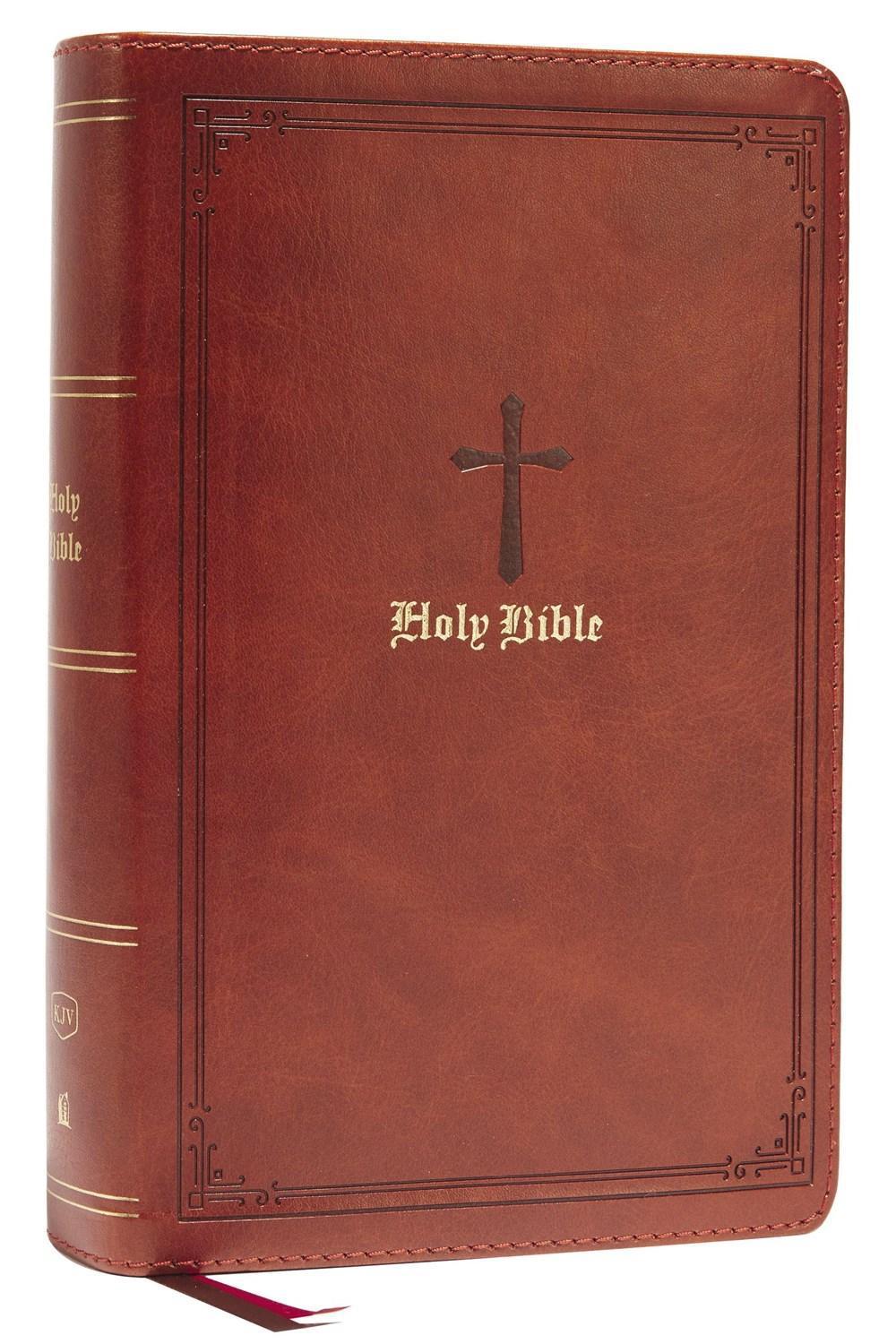 KJV Holy Bible: Large Print Single-Column with 43,000 End-of-Verse Cross References, Brown Leathersoft, Personal Size, Red Letter, Comfort Print: King James Version, 9780785291084