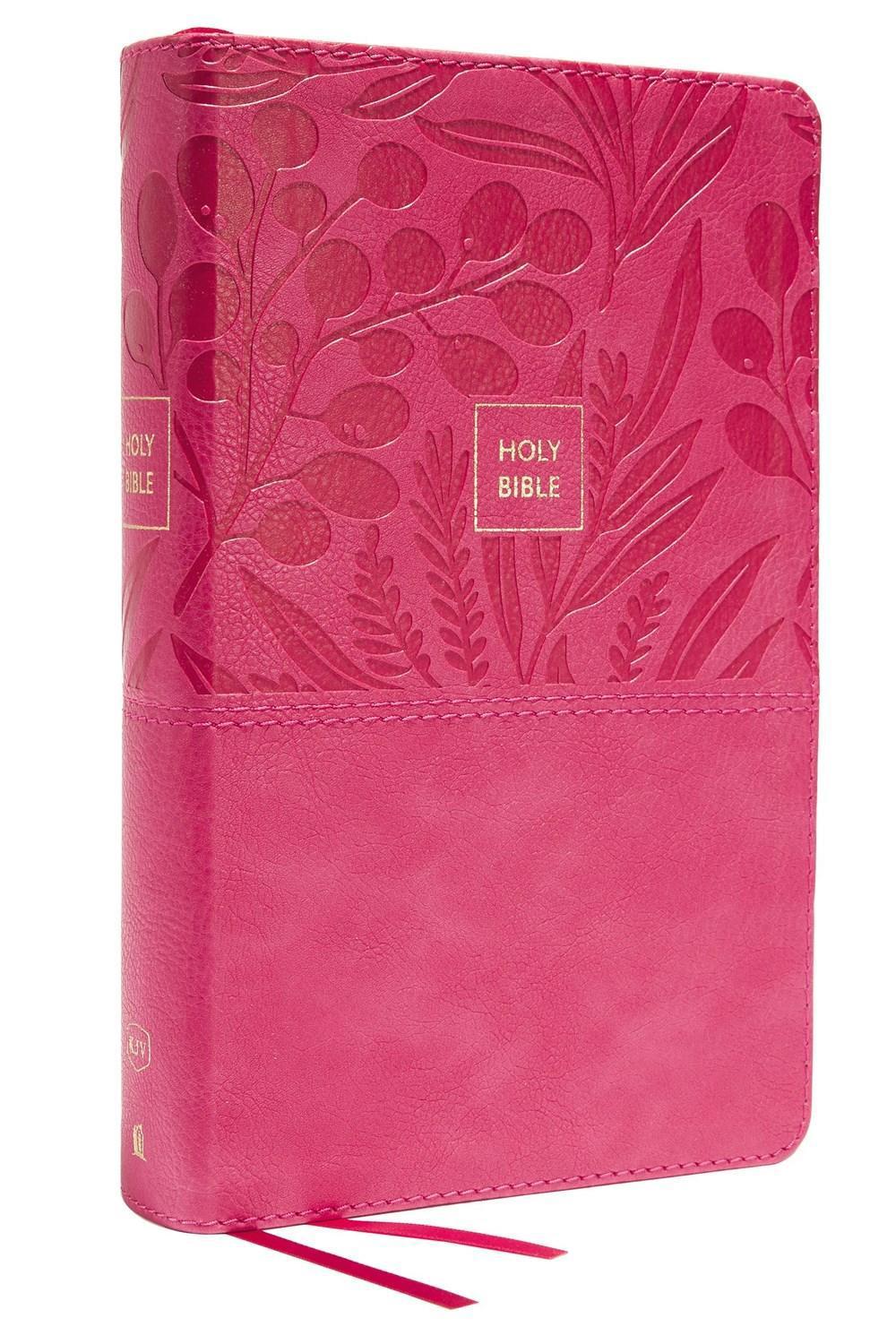 KJV Holy Bible: Large Print Single-Column with 43,000 End-of-Verse Cross References, Pink Leathersoft, Personal Size, Red Letter, Comfort Print: King James Version, 9780785291121