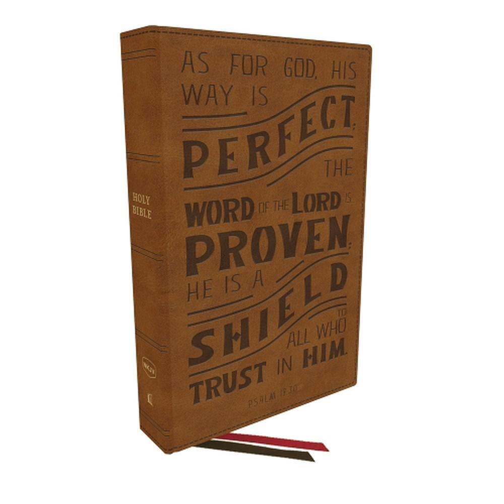 NKJV, Personal Size Reference Bible, Verse Art Cover Collection, Leathersoft, Tan, Red Letter, Comfort Print, 9780785291589