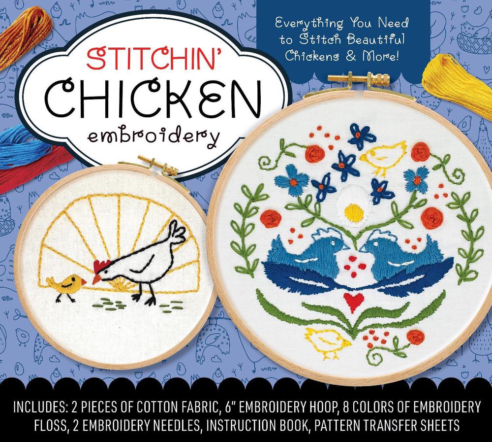 Stitchin' Chicken Embroidery Kit, 9780785844105