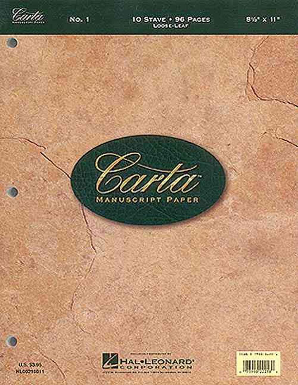 Carta Manuscript Paper No. 1 - Basic, 9780793556205