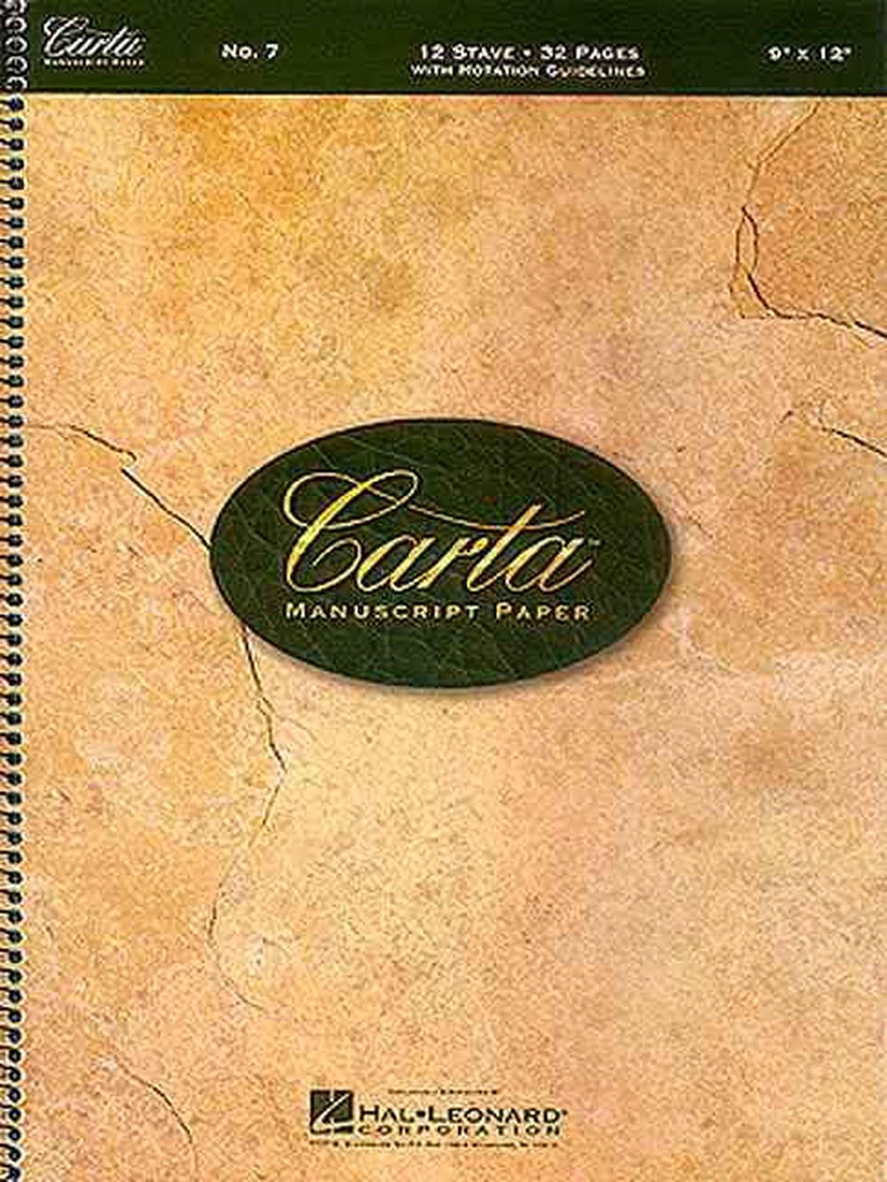 Carta Manuscript Paper No. 7 Basic, Spiral, 9780793557226 Buy