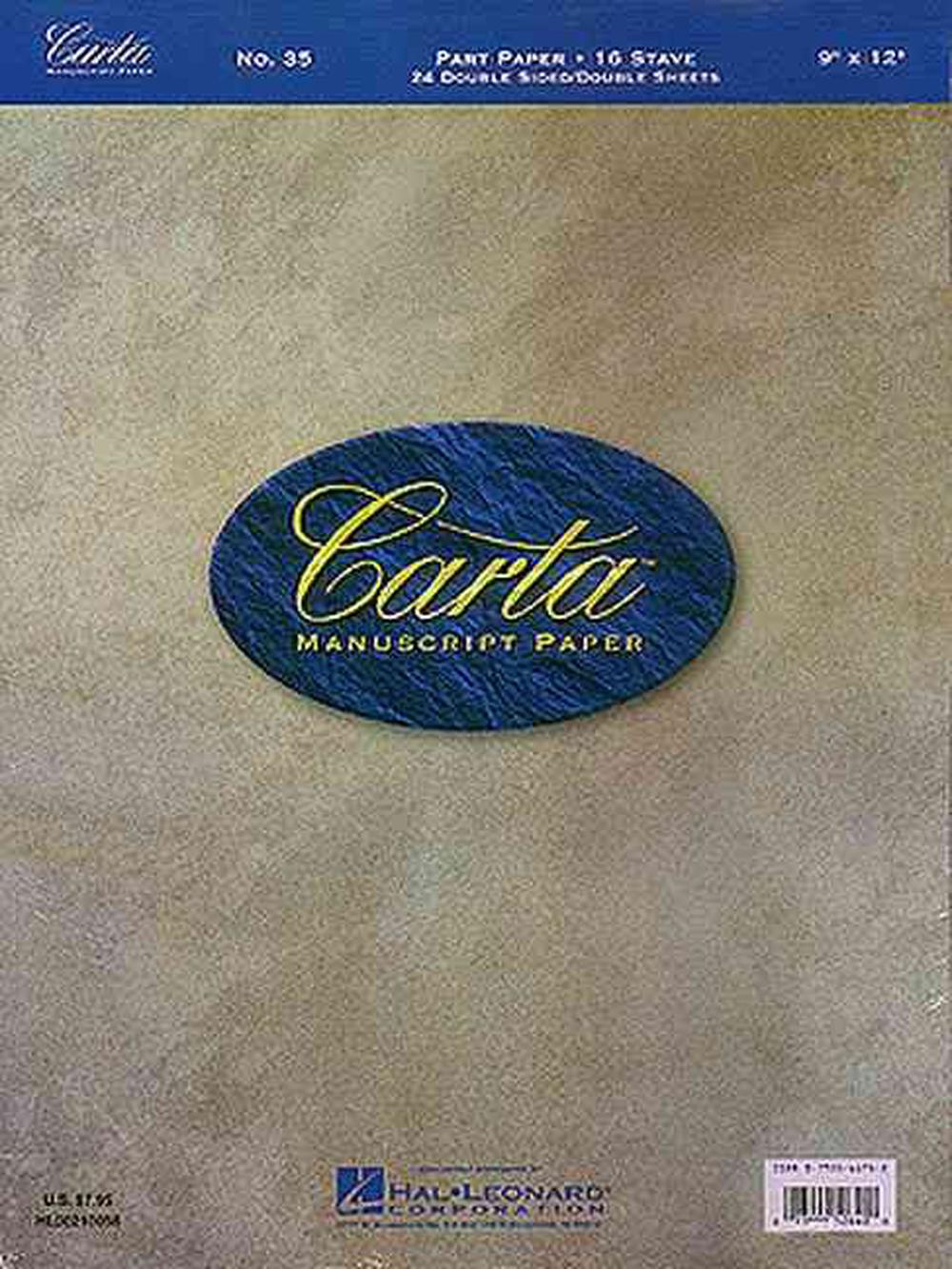 Carta Manuscript Paper No. 35 - Mid-Range: Carta Part Paper, Paperback ...