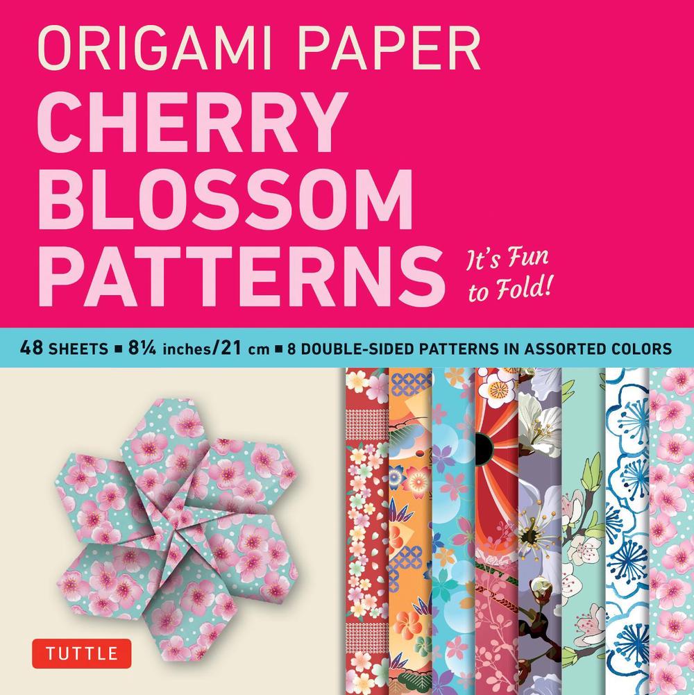 Origami Paper- Cherry Blossom Patterns Large 8 1/4" 48 sh, 9780804844840