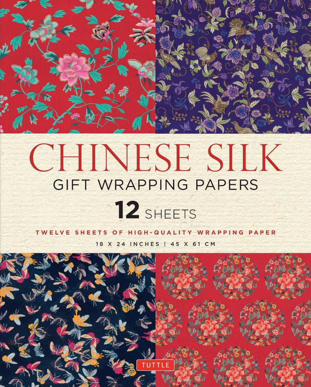 Chinese Silk Gift Wrapping Papers - 12 Sheets, 9780804845496