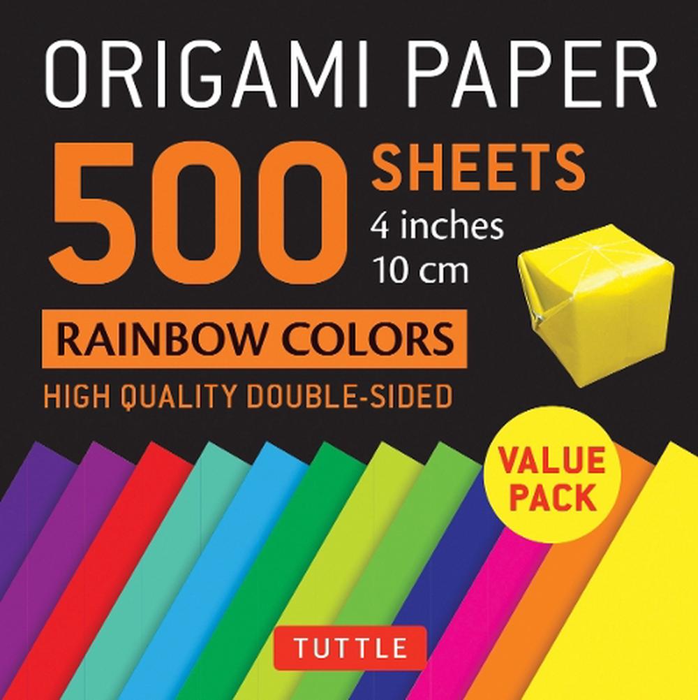 Origami Paper 500 sheets Rainbow Colors 4" (10 cm) - ISBN: 9780804852364