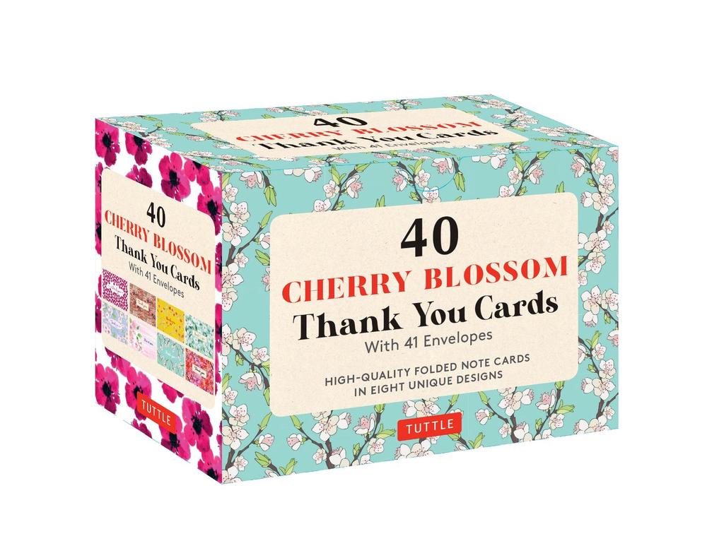 Cherry Blossoms, 40 Thank You Cards with Envelopes, 9780804853545