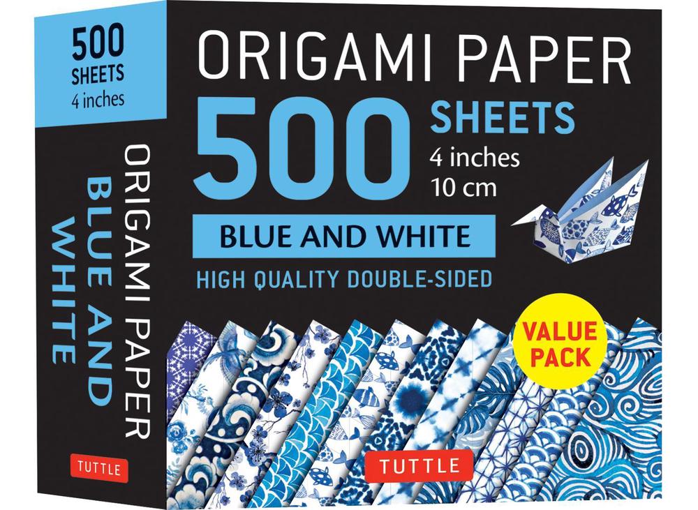 Origami Paper 500 sheets Blue and White 4" (10 cm), 9780804853569