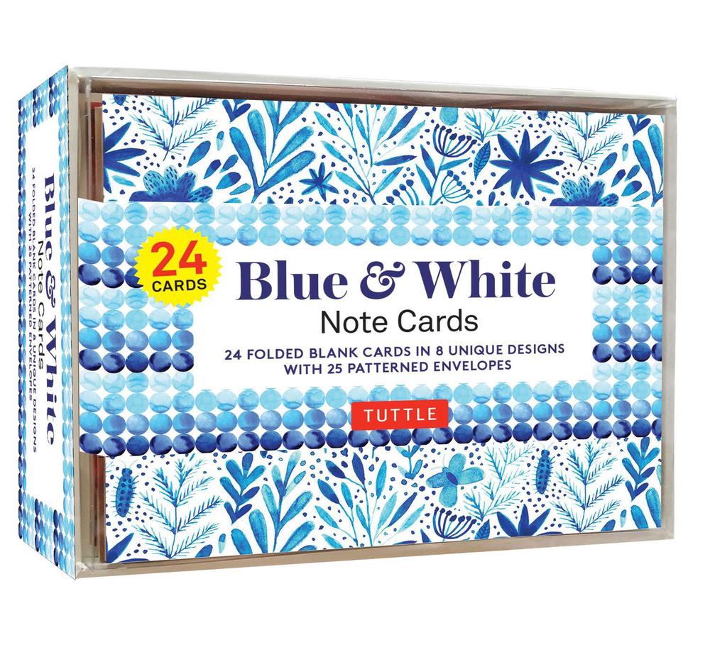 Blue & White Note Cards, 24 Blank Cards, 9780804854283