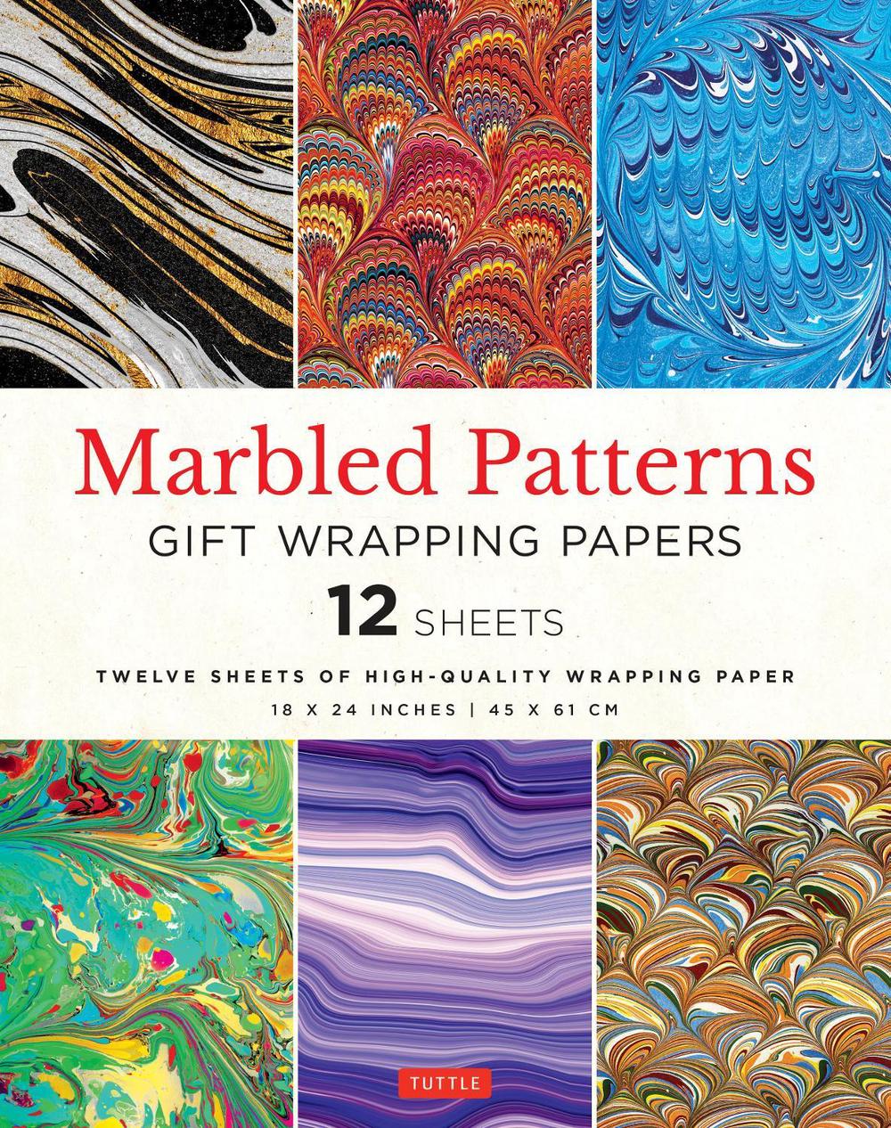 Marbled Patterns Gift Wrapping Papers - 12 sheets, 9780804854801