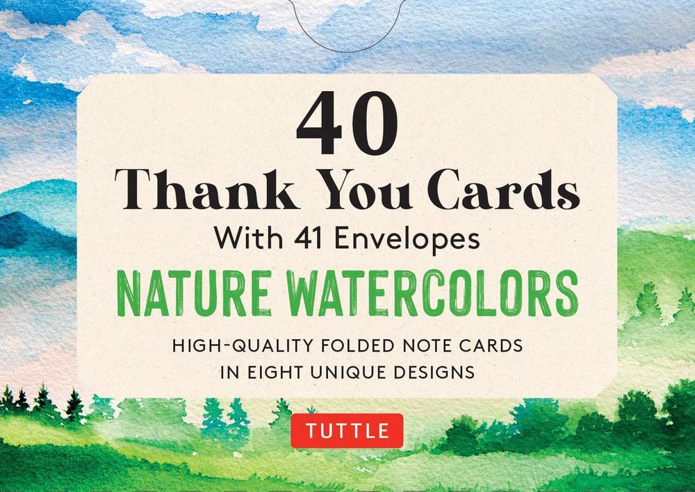 Nature Watercolors, 40 Thank You Cards with Envelopes, 9780804854856