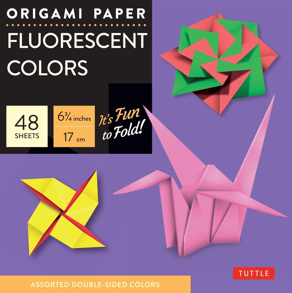 Origami Paper - Fluorescent Colors - 6 3/4" - 48 Sheets, 9780804855891
