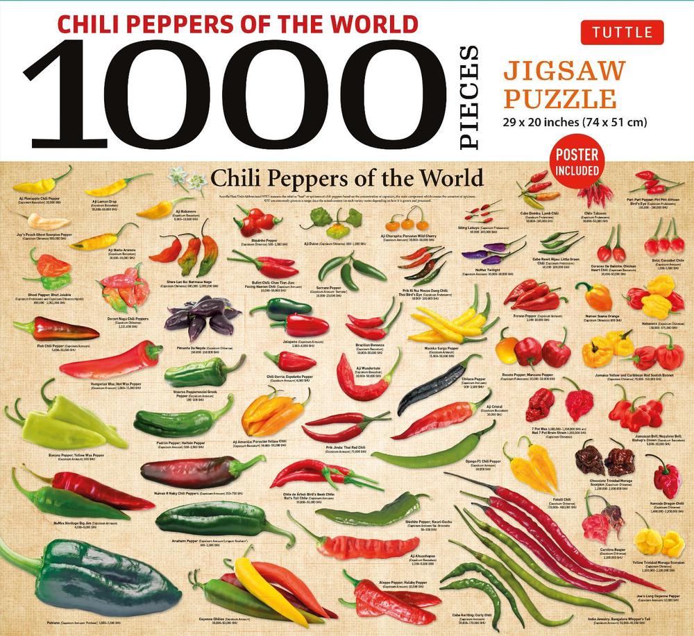 Chili Peppers of the World - 1000 Piece Jigsaw Puzzle, 9780804856751
