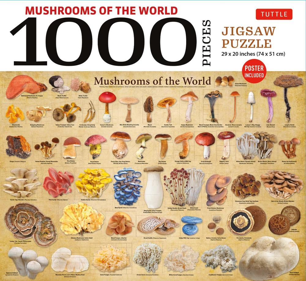 Mushrooms of the World - 1000 Piece Jigsaw Puzzle, 9780804856768