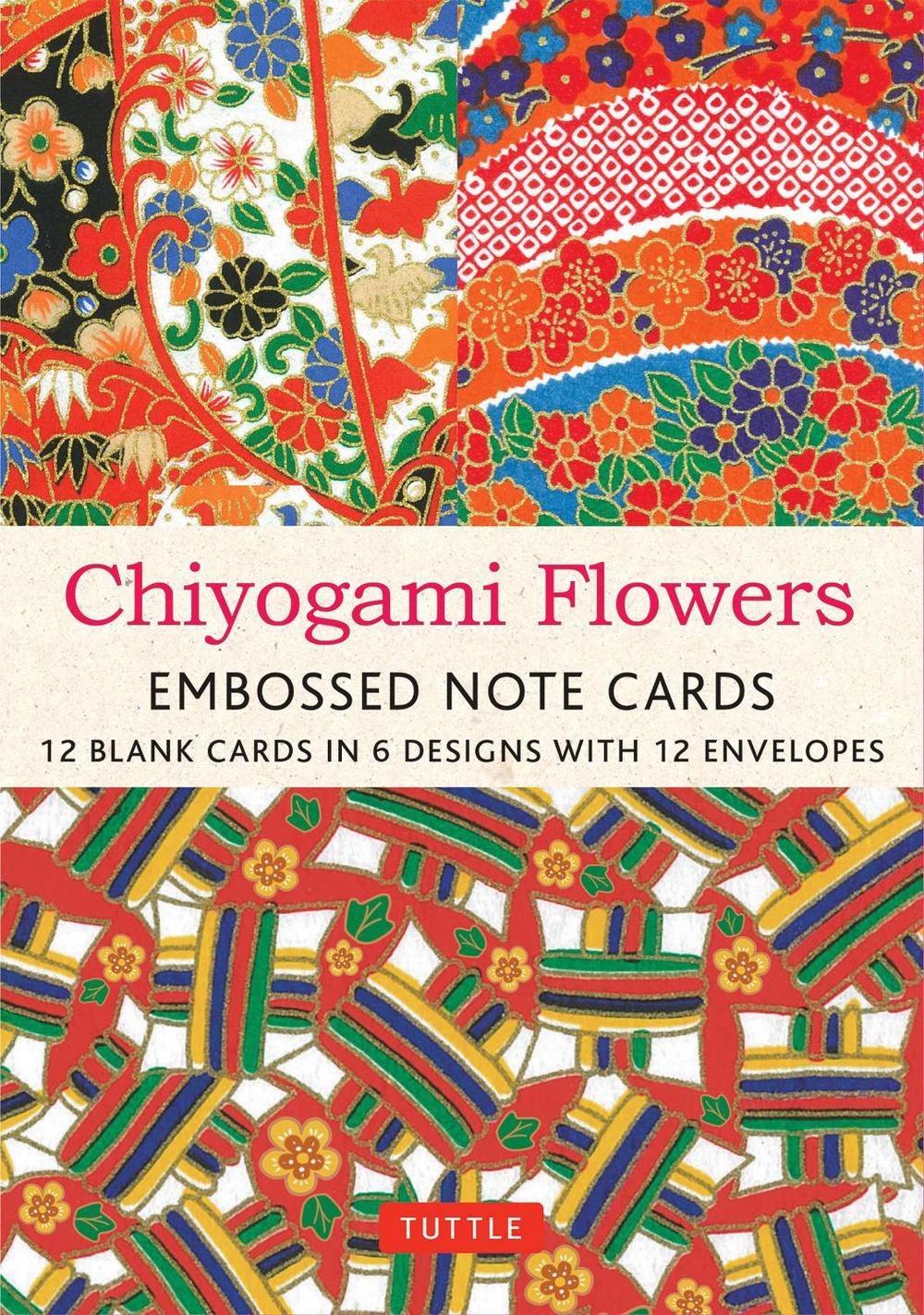 Chiyogami Flowers Embossed Note Cards - 12 Cards, 9780804856966