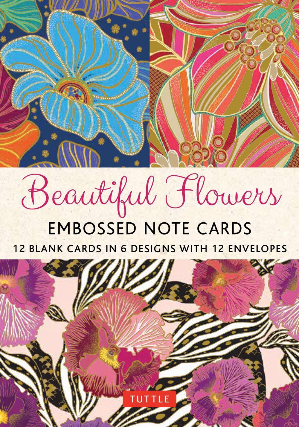 Beautiful Flowers, 12 Embossed Note Cards, 9780804856973