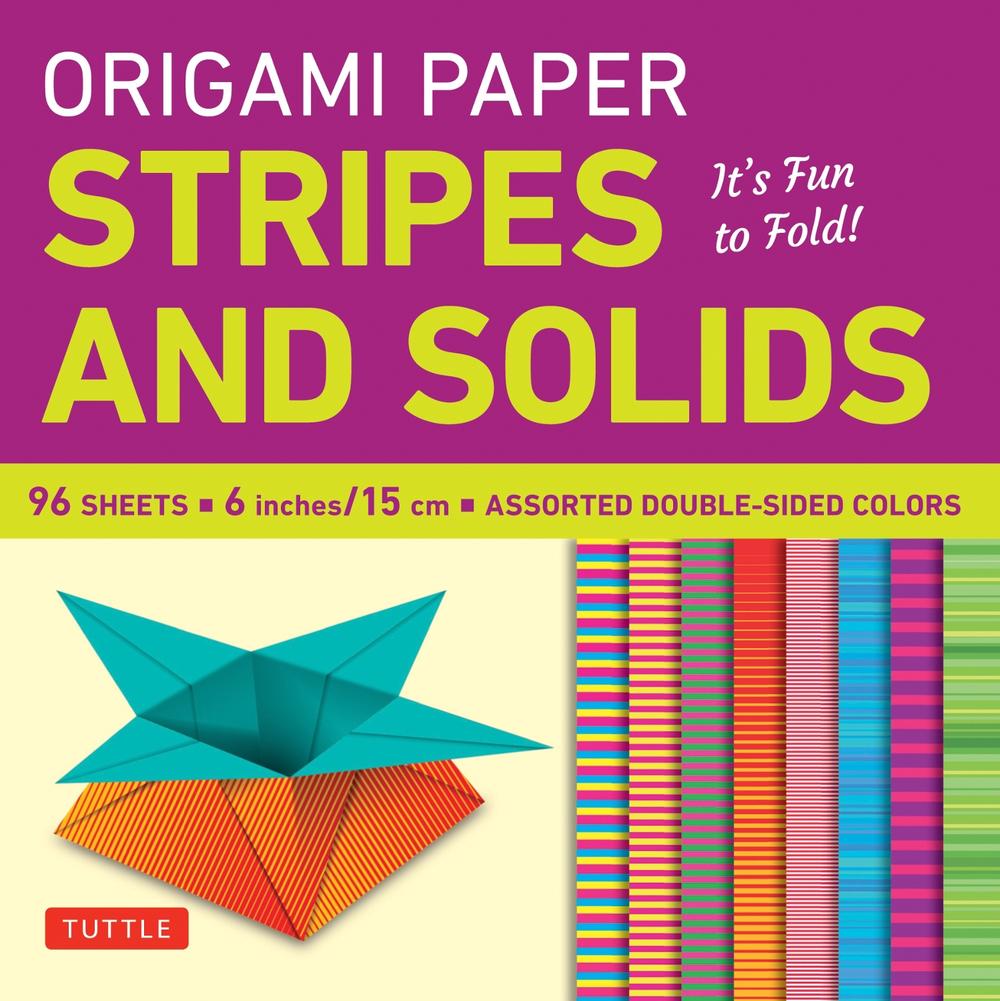 Origami Paper - Stripes and Solids 6" - 96 Sheets, 9780804857116