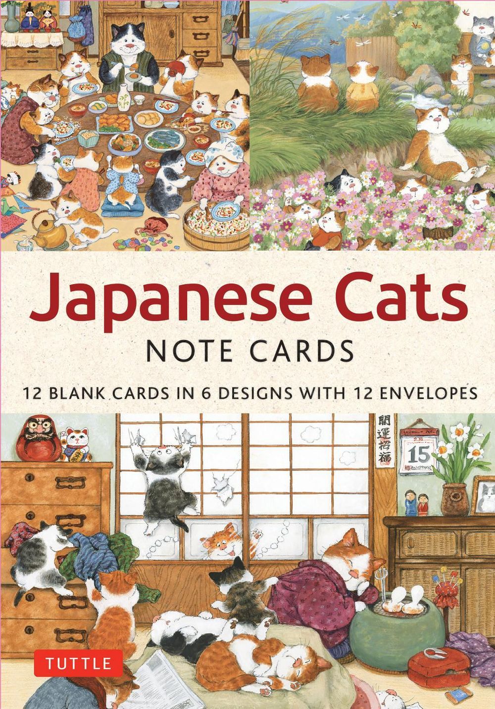 Japanese Cats - 12 Blank Note Cards by Setsu Broderick, Cards ...