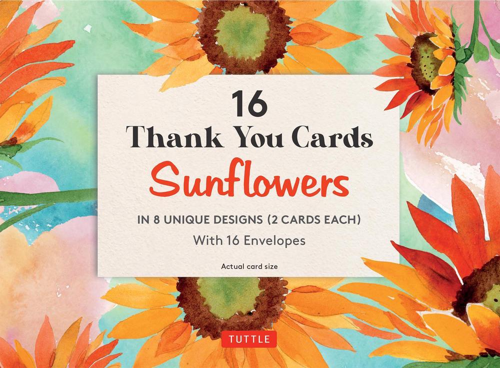 16 Thank You Cards, Sunflowers, 9780804857833