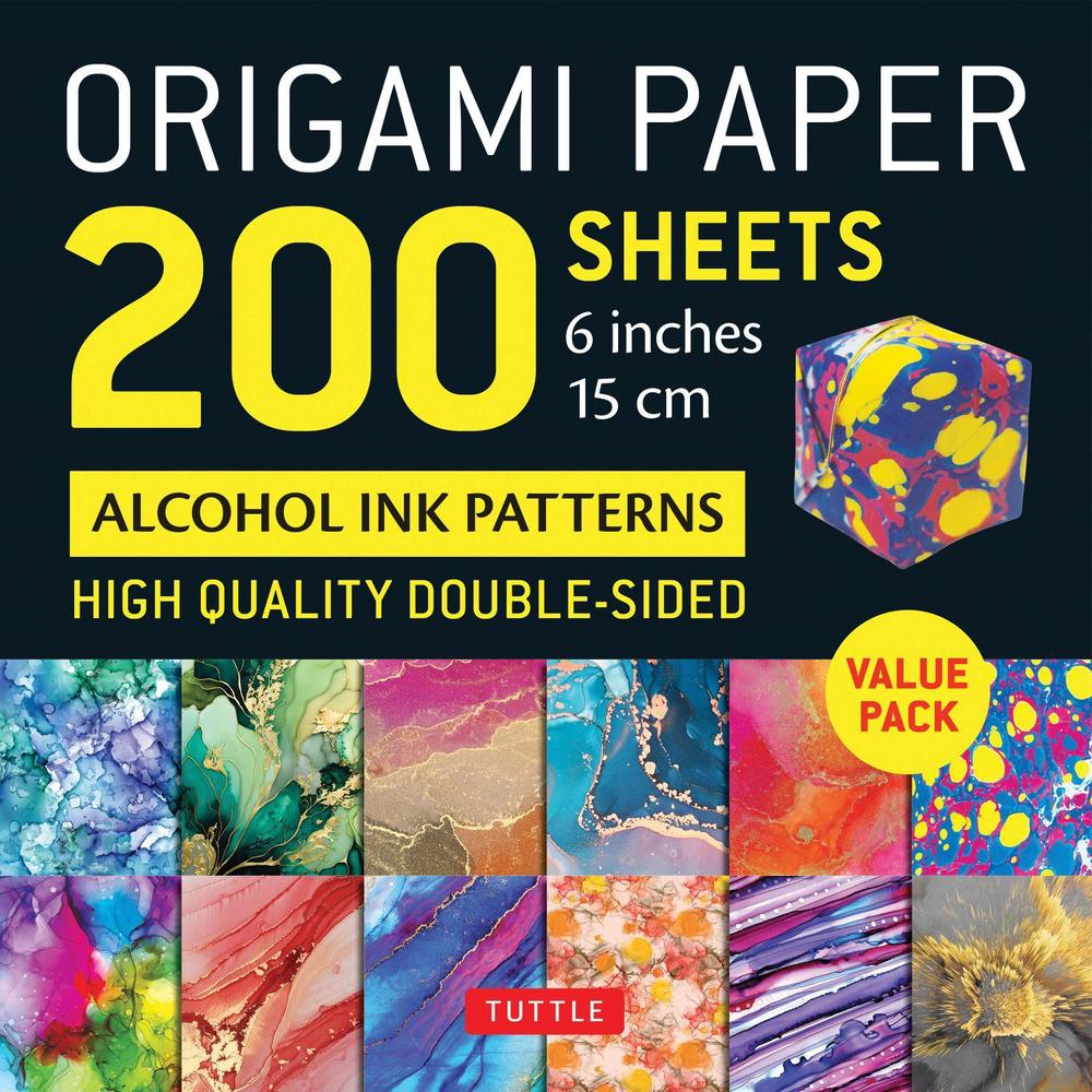 Origami Paper 200 sheets Alcohol Ink Patterns 6" (15 cm), 9780804858250