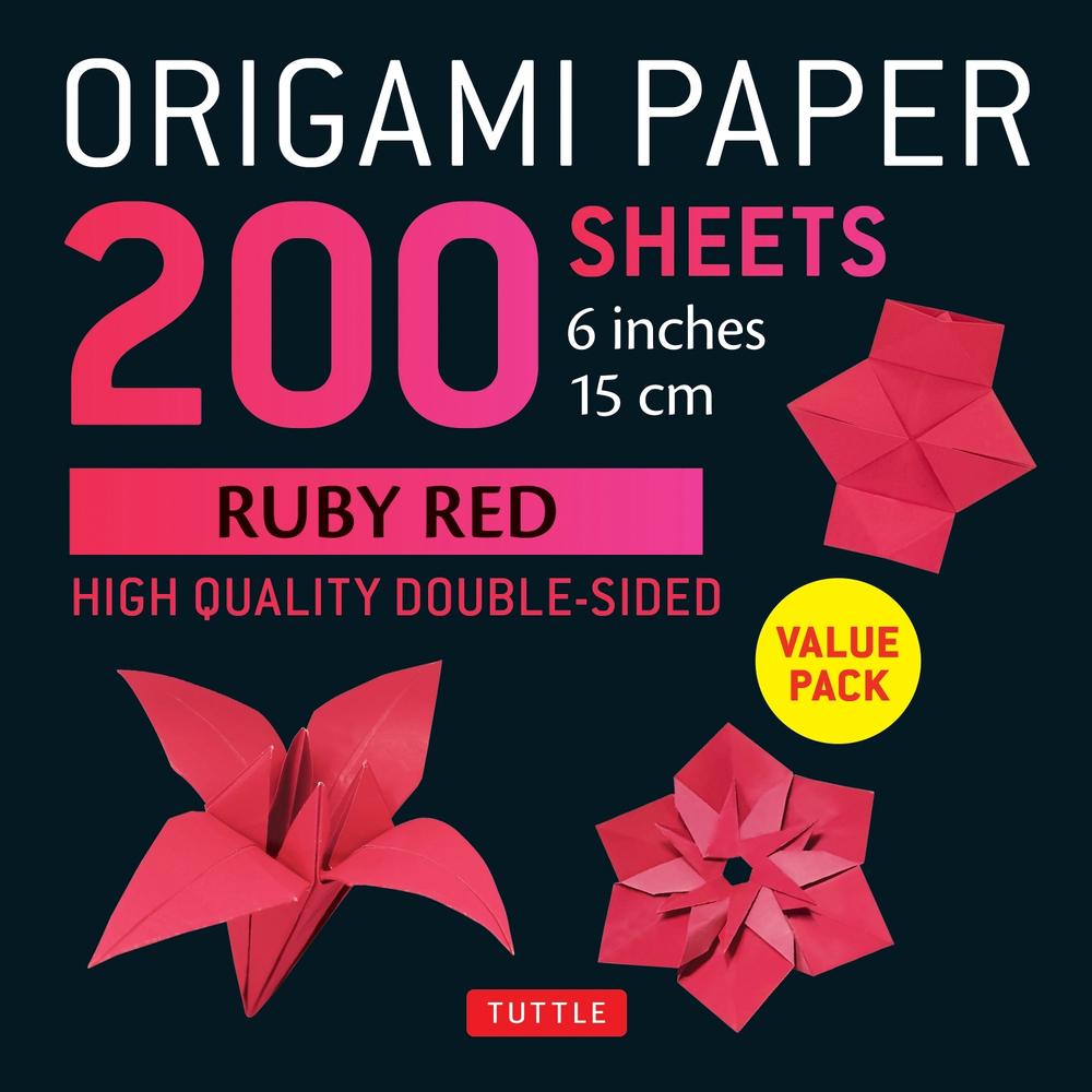 Origami Paper 200 sheets Ruby Red 6" (15 cm), 9780804858915