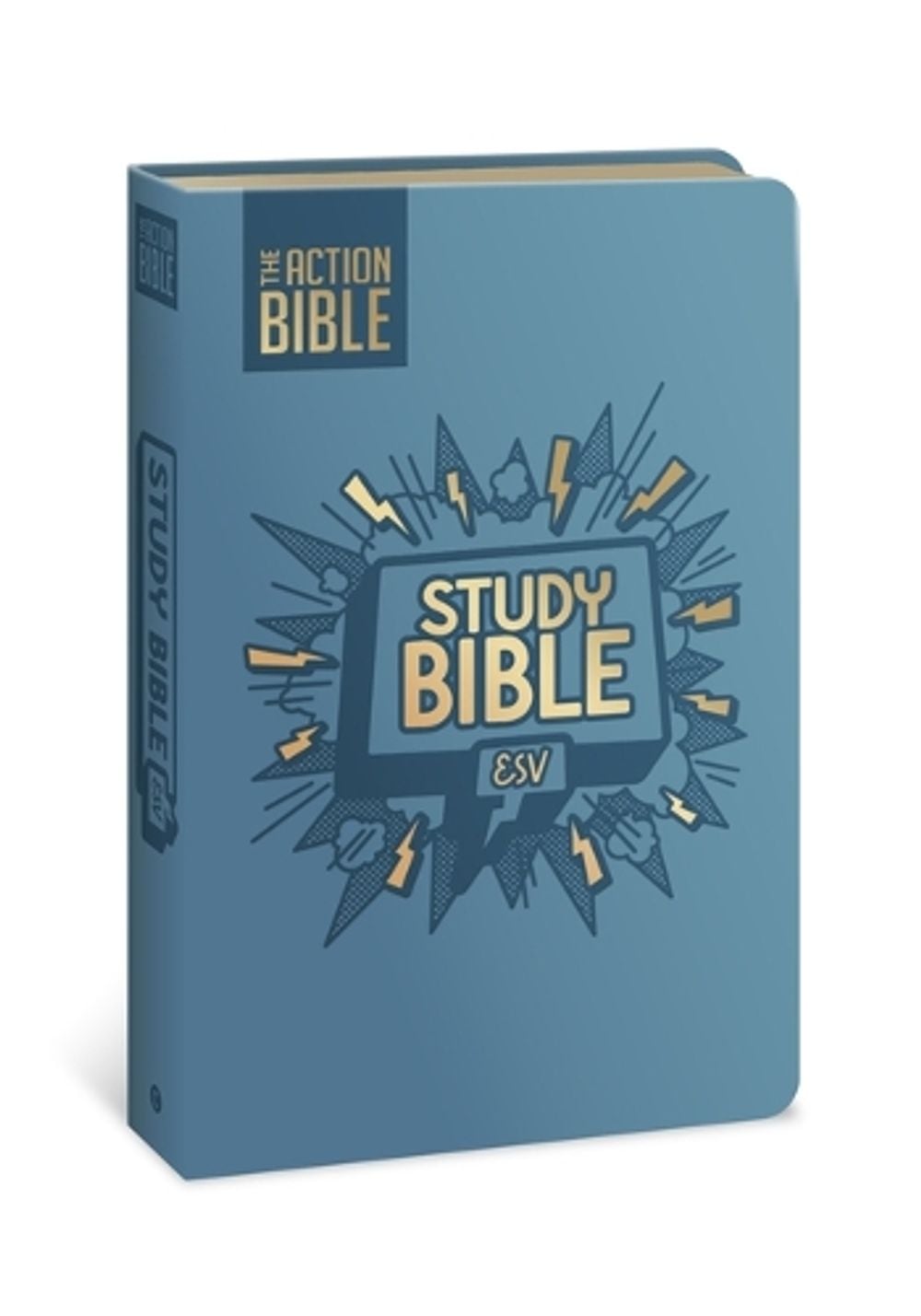 The Action Bible Study Bible ESV, Leathersoft, Blue, Full Color by David C. Cook - ISBN: 9780830787449
