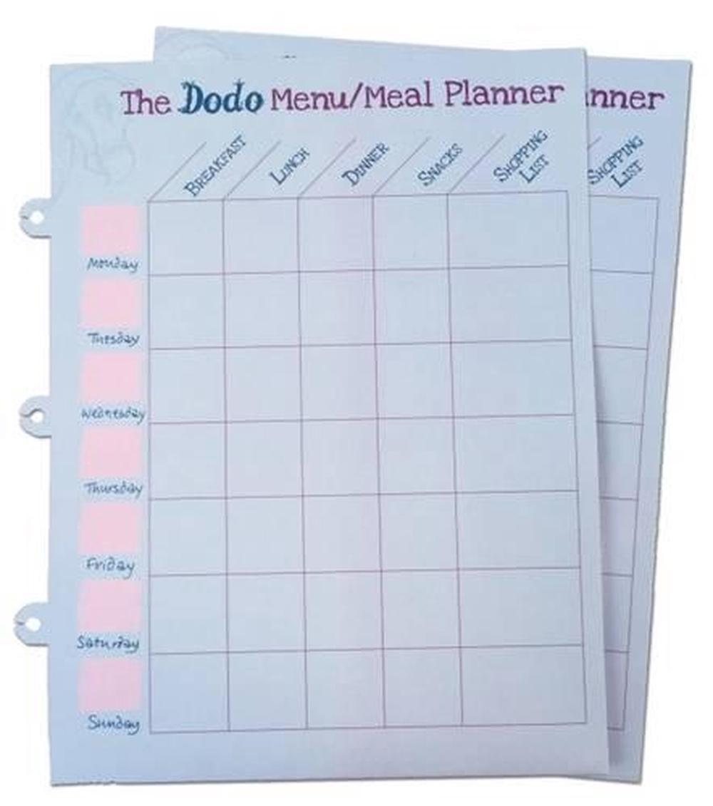 Naomi McBride, Rebecca Jay Dodo Pad Weekly Wipe-Clean Menu / Meal Planner, 9780857701053