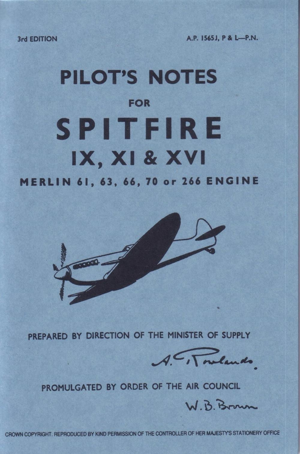 Spitfire IX, XI & XVI Pilot Notes, 9780859790468