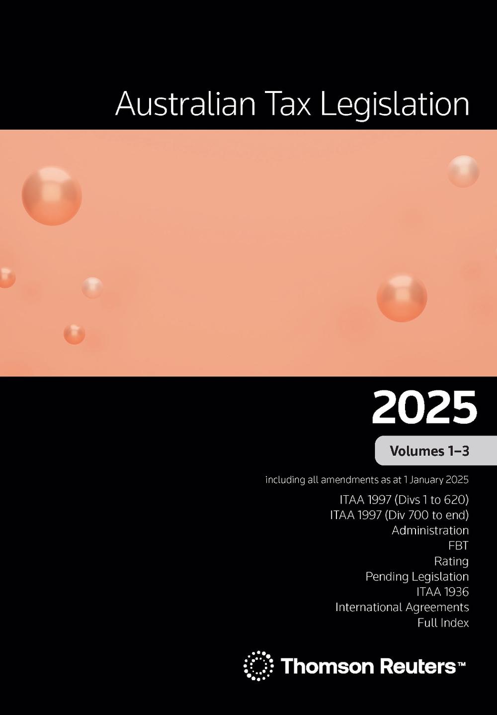 Australian Tax Legislation 2025 Volumes 1-3, 9780864601230