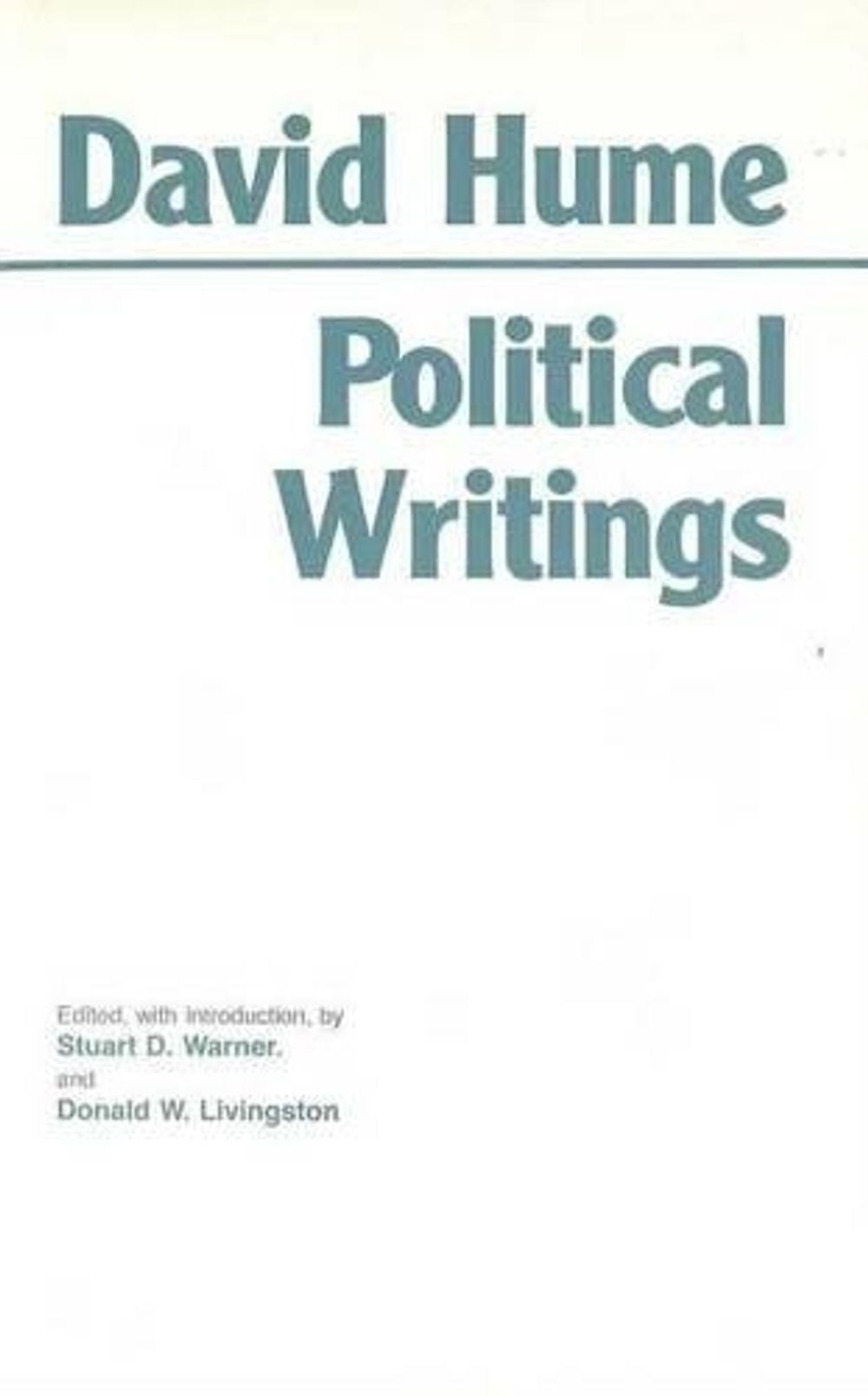 Hume: Political Writings by David Hume - ISBN: 9780872201606