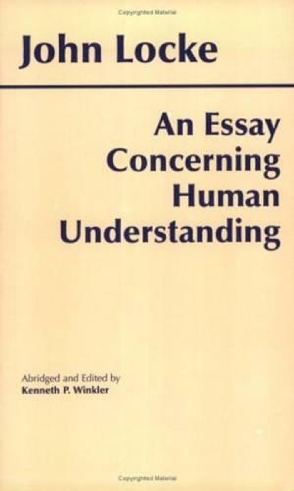 An Essay Concerning Human Understanding by John Locke - ISBN: 9780872202160