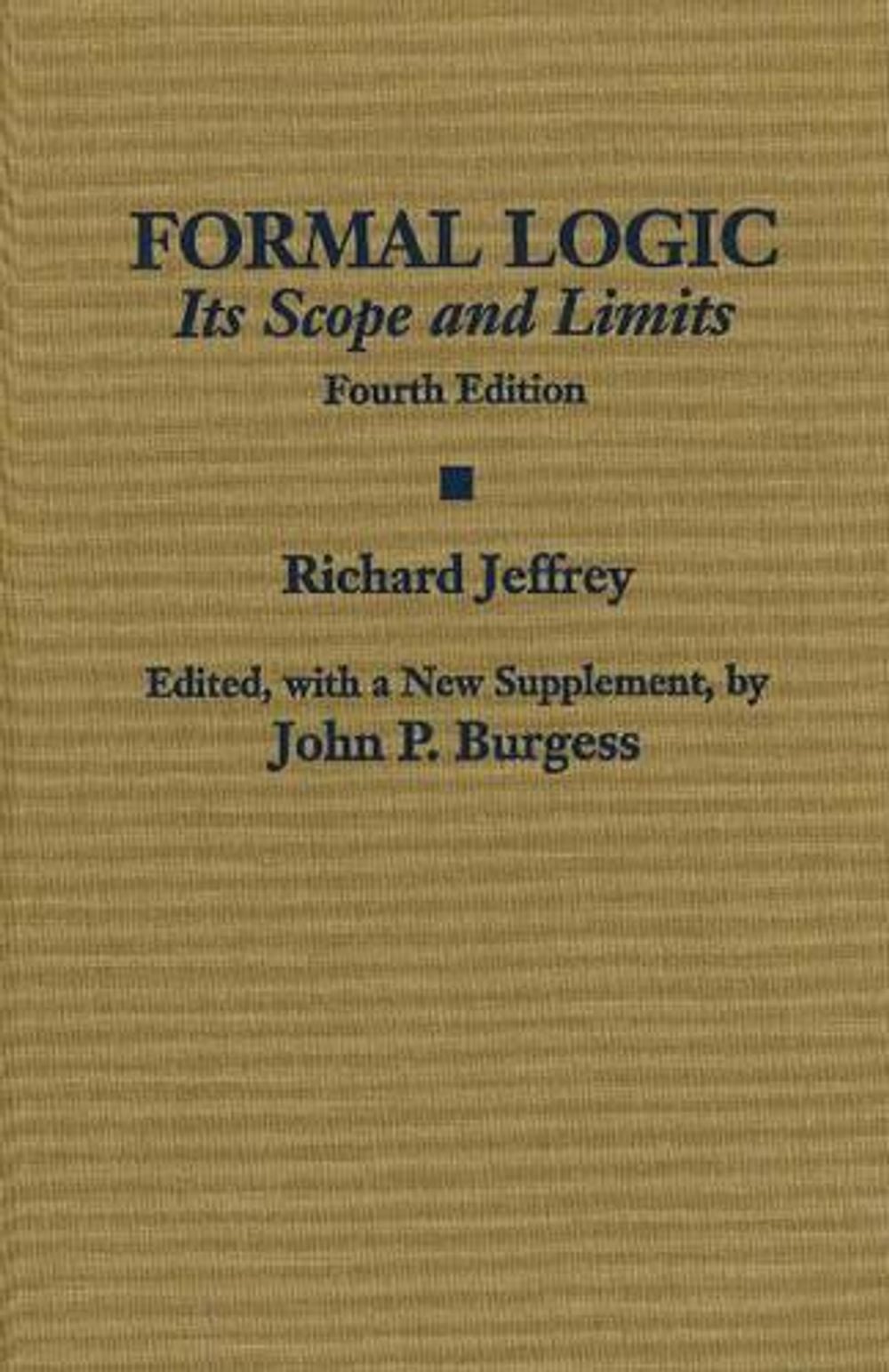 Formal Logic by Richard Jeffrey - ISBN: 9780872208131