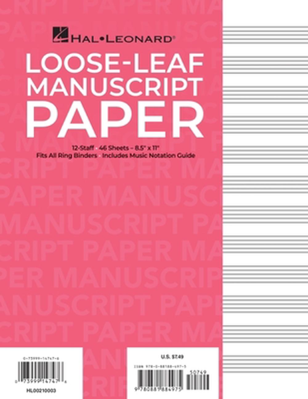 Standard Loose Leaf Manuscript Paper (Pink Cover), 9780881884975