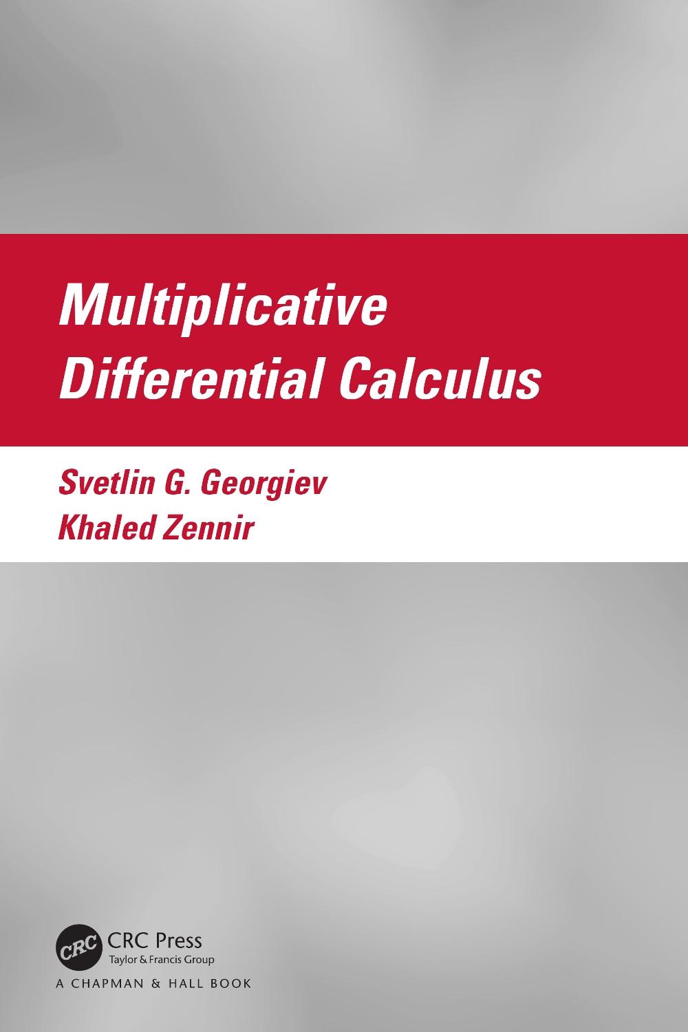 Multiplicative Differential Calculus, 9781032289137