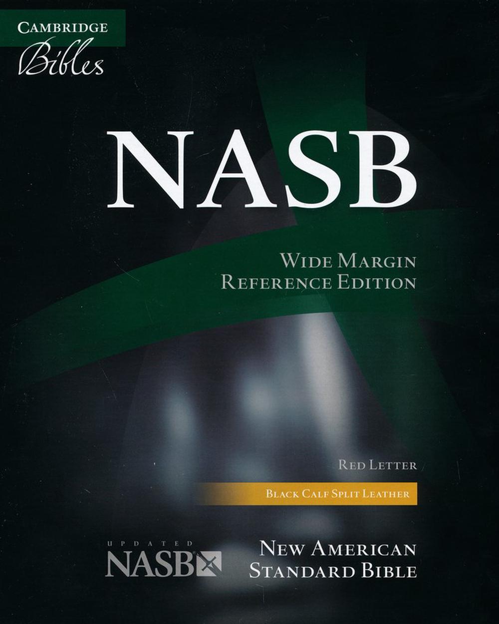 NASB Aquila Wide Margin Reference Bible, Black Calf Split Leather, Red-Letter Text NS744:XRM, 9781107654372