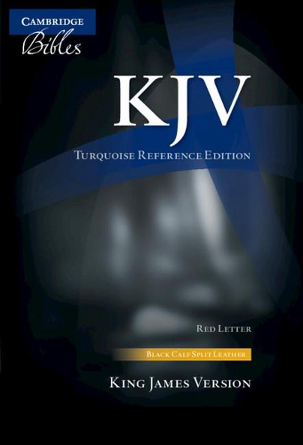 KJV Turquoise Reference Bible, Black Calf Split Leather, Red-letter Text, KJ674:XR, 9781108401463