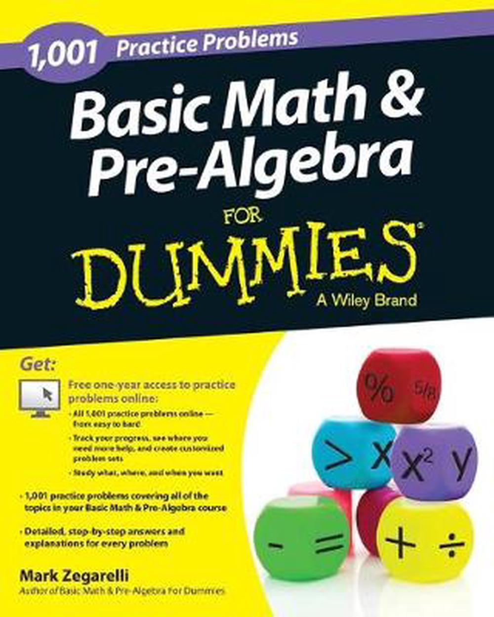1-001-basic-math-pre-algebra-practice-problems-for-dummies-by-mark-zegarelli-paperback