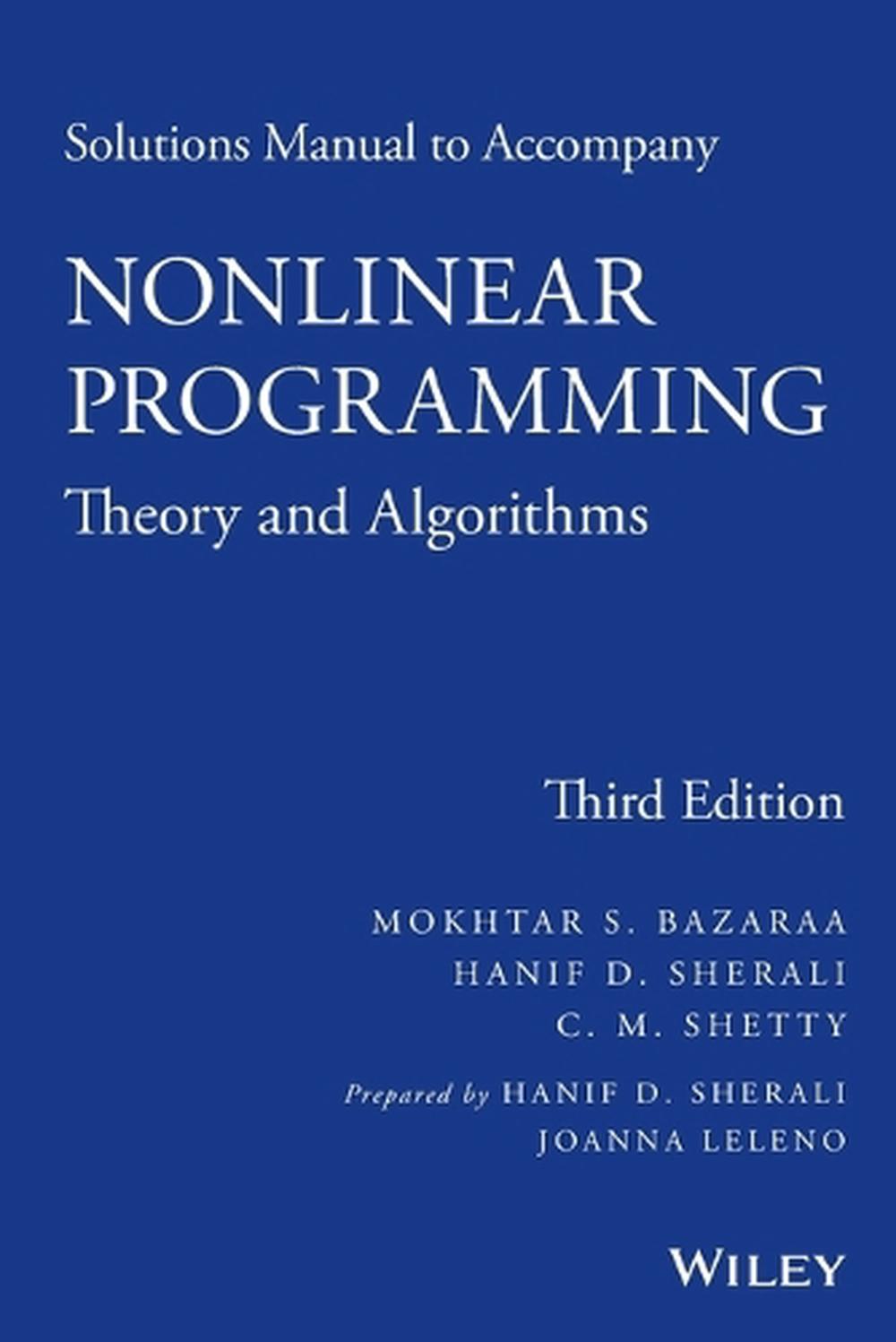 Solutions Manual to accompany Nonlinear Programming, 9781118762370