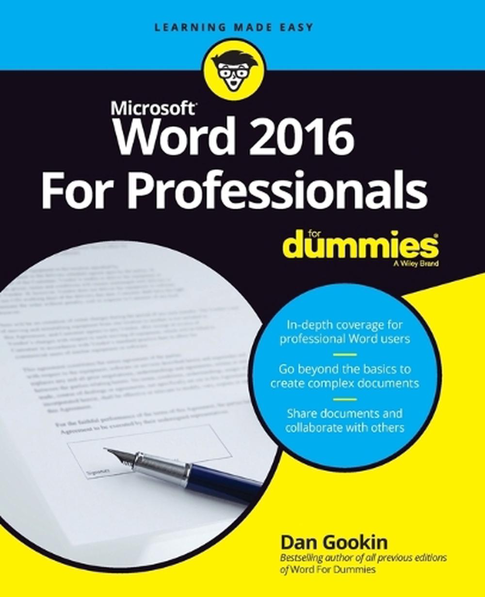 Word 2016 For Professionals For Dummies, 9781119286042